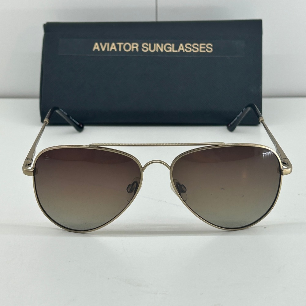 Prive Revaux Aviator Sunglasses Gold Brown Polarized Unisex Showstopper